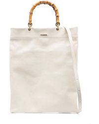 Jil Sander - Bamboo-Handle Leather Tote Bag - Lyst