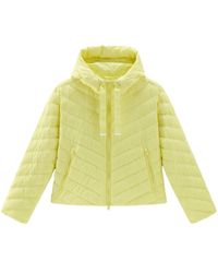 Woolrich - Hooded Chevron-quilted Puffer Jacket - Lyst