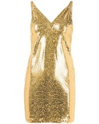 Amir Slama - Metallic Snakeskin-Effect Mini Dress - Lyst