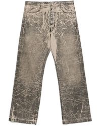 Rick Owens - Distressed Cotton Jeans - Lyst