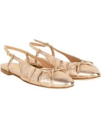 Status - Bow-Detail Metallic-Leather Mules - Lyst