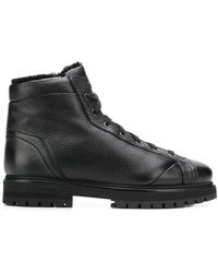 Santoni Mountain Lace-up Boot - Black