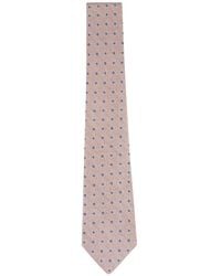 Kiton - Geometric-Pattern Floral-Motif Silk Tie - Lyst