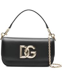 Dolce & Gabbana - Borsa A Tracolla Mini Con Placca Logo - Lyst