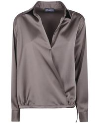 DR. HOPE - Wrap-Style Long-Sleeve Blouse - Lyst