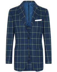 Kiton - Geruite Blazer - Lyst