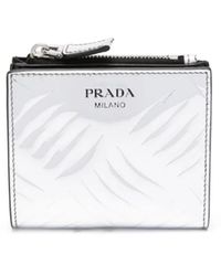 Prada - Logo-Print Leather Wallet - Lyst