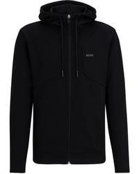 BOSS - Logo-Print Cotton-Blend Hoodie - Lyst