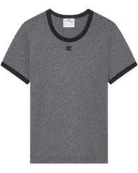Courreges - T-Shirt Mit Logo-Stickerei - Lyst