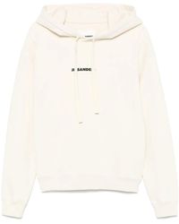 Jil Sander - Hoodie With Drawstring And Subtle Logo Detail - Lyst