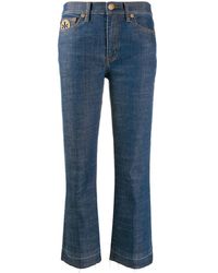 Tory Burch Logo-patch Mom Jeans - Blue