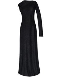 Y-3 - Stripe-Detailing One-Shoulder Maxi Dress - Lyst