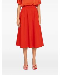 Nissa - High-Waisted Cotton Midi Skirt - Lyst