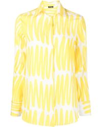Kiton - Zigzag-print Silk Shirt - Lyst