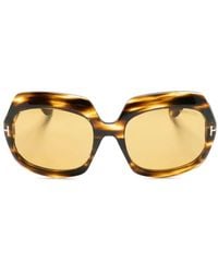 Tom Ford - Tortoiseshell-Effect Oversize-Frame Sunglasses - Lyst
