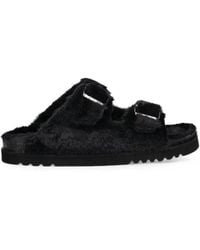Scholl - Belle Buckle-Fastening Faux-Fur Sandals - Lyst