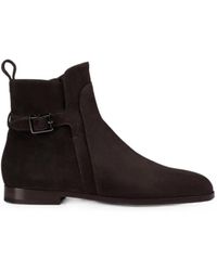 Doucal's - Buckle-Strap Suede Ankle Boots - Lyst