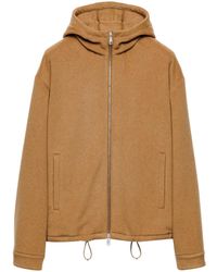 Prada - Camel-Hair Hoodie Jacket - Lyst