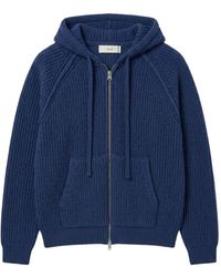 DUNST - Ribbed-Knit Zip-Up Hoodie - Lyst