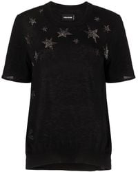 Zadig & Voltaire - Ida Stars Rhinestone-embellished Knitted Top - Lyst