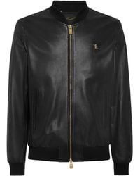 Billionaire - Leather Bomber Jacket - Lyst