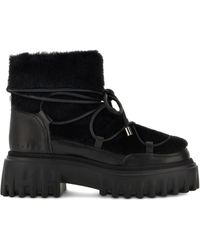Hogan - Fur-Trimmed Ankle Boots - Lyst