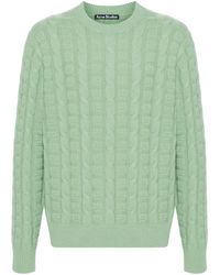 Acne Studios - Face-effect Cable-knit Jumper - Lyst