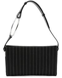 Dondup - Pinstripe-Pattern Ring-Handle Clutch Bag - Lyst