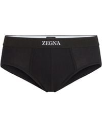 ZEGNA - Logo-Waistband Briefs - Lyst