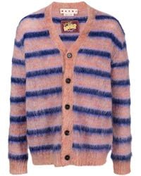 Marni - Striped Mohair-Blend Cardigan - Lyst