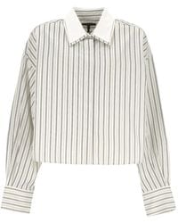Rag & Bone - Marin Gestreepte Cropped Blouse - Lyst