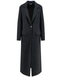 Hevò - Single-Breasted Notched-Lapels Coat - Lyst