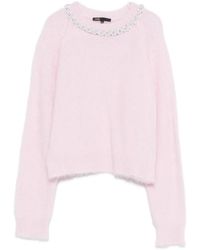 Maje - Pull À Col Orné De Perles - Lyst