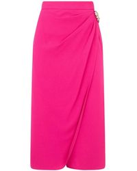 Moschino - Crystal-Embellished Draped Midi Skirt - Lyst