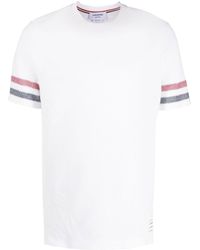 Thom Browne - Tri-colour Striped Knit T-shirt - Lyst