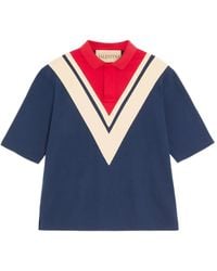 Valentino Garavani - Cotton Polo Shirt With Inlaid-V - Lyst