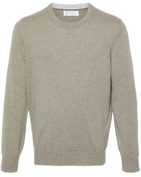 Brunello Cucinelli - Kasjmier Trui Met Ronde Hals - Lyst