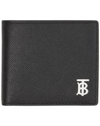 Burberry - Tb Grained Leather Bi-fold Wallet - Lyst