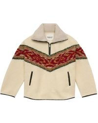 Isabel Marant - Marner Graphic-Stripe Fleece Sweater - Lyst