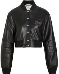 AN-Y1 - Queen Crystal-Embellished Leather Bomber Jacket - Lyst