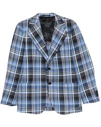 Gabriele Pasini - Blazer À Carreaux Et Revers Crantés - Lyst