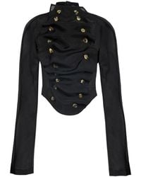 A.W.A.K.E. MODE - Bib-Front Structured Blouse - Lyst