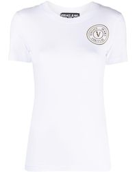Versace - | T-shirt stampa logo | female | BIANCO | S - Lyst