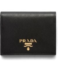 Prada - Small Saffiano Leather Bifold Wallet - Lyst
