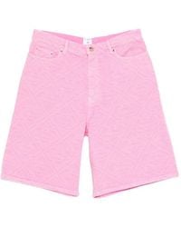 CASABLANCA - Logo-Pattern Denim Shorts - Lyst