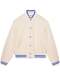 Gucci - Wool Bomber Jacket With Embroidery - Lyst