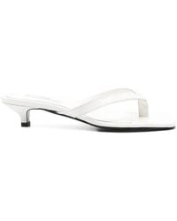 TOTEME - Croco-Embossed Heeled Flip Flops - Lyst
