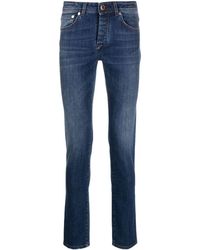 Barba Napoli - Logo-patch slim-cut jeans - Lyst
