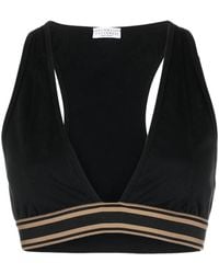 Brunello Cucinelli - Striped V-Neck Crop Top - Lyst