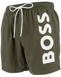 HUGO - Logo-Print Swim Shorts - Lyst